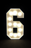 Podsvícené číslice se žárovkami 0–9